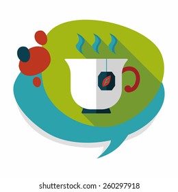 hot tea flat icon with long shadow,eps10