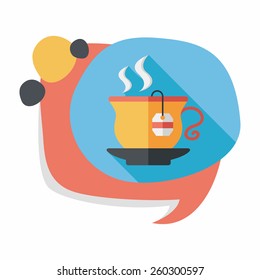 hot tea flat icon with long shadow,eps10