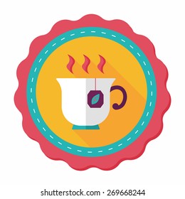 hot tea flat icon with long shadow,eps10