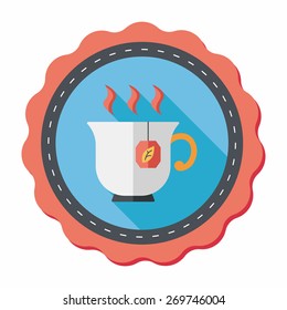 hot tea flat icon with long shadow,eps10