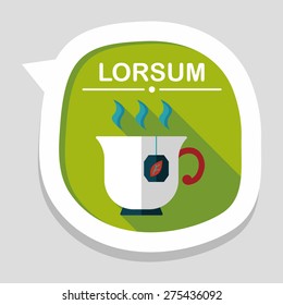 hot tea flat icon with long shadow,eps10