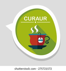 hot tea flat icon with long shadow,eps10