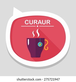 hot tea flat icon with long shadow,eps10