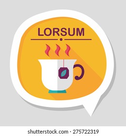 hot tea flat icon with long shadow,eps10