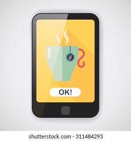 hot tea flat icon with long shadow,eps10