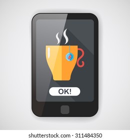 hot tea flat icon with long shadow,eps10