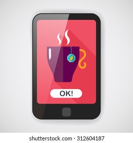 hot tea flat icon with long shadow,eps10