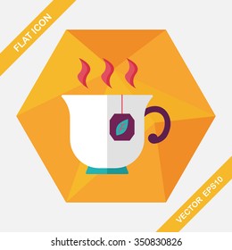 hot tea flat icon with long shadow,eps10