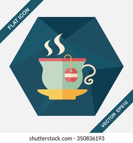 hot tea flat icon with long shadow,eps10