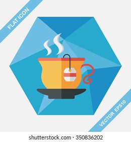 hot tea flat icon with long shadow,eps10