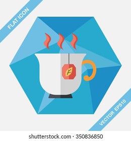 hot tea flat icon with long shadow,eps10