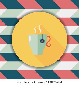 hot tea flat icon with long shadow,eps10