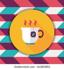 hot tea flat icon with long shadow,eps10