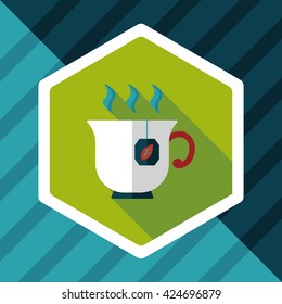 hot tea flat icon with long shadow,eps10