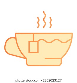 Hot tea flat icon. Mug orange icons in trendy flat style. Tea cup gradient style design, designed for web and app. Eps 10