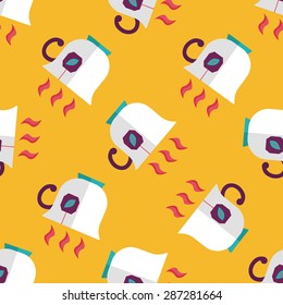 hot tea flat icon,eps10 seamless pattern background