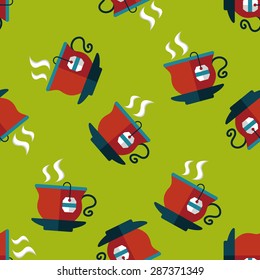 hot tea flat icon,eps10 seamless pattern background