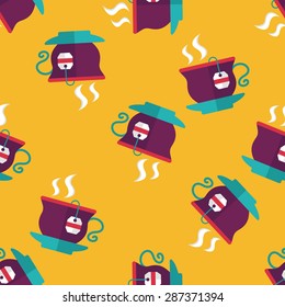 hot tea flat icon,eps10 seamless pattern background