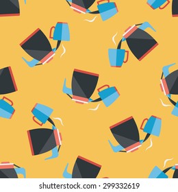hot tea flat icon,eps10 seamless pattern background
