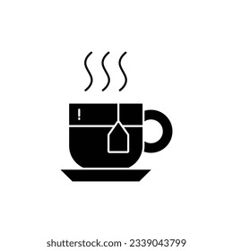 Hot Tea Glyph Icon - Autumn Season Icon Vector Illustration Design