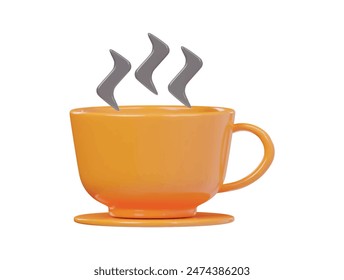  Ilustración 3d del render del icono del té caliente