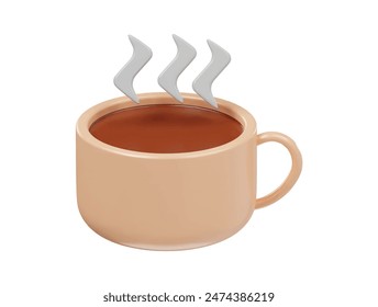  Hot tea icon 3d render illustration