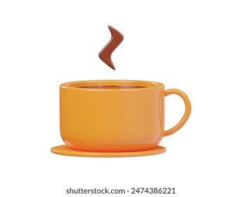  Ilustración 3d del render del icono del té caliente