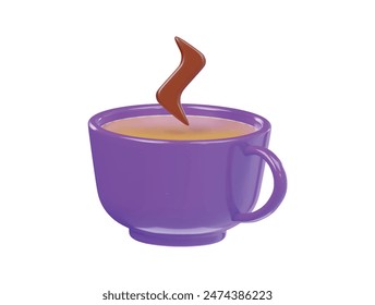  Hot tea icon 3d render illustration