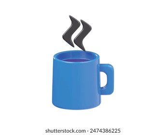  Hot tea icon 3d render illustration