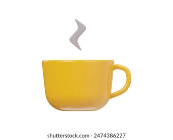  Hot tea icon 3d render illustration