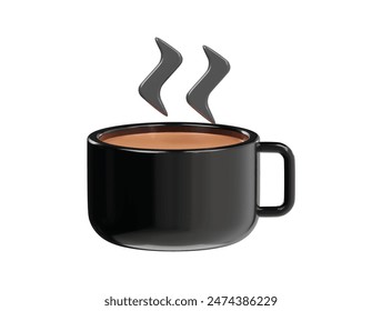  Hot tea icon 3d render illustration