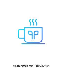 Hot tea icon. Icon for cafe and restaurant in blue gradient style.