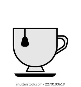 Hot tea icon clipart illustration design