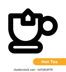 Hot Tea Icon. Designed in 24x24px artboard with 2px stroke thickness. Pixel perfect and scalable icon.