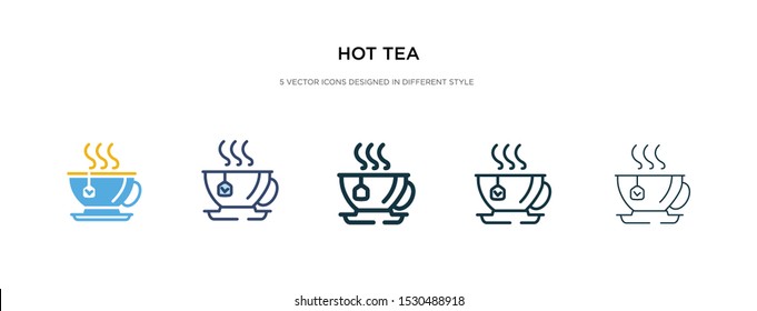 hot tea icon in different style vector illustration. two colored and black hot tea vector icons designed in filled, outline, line and stroke style can be used for web, mobile, ui