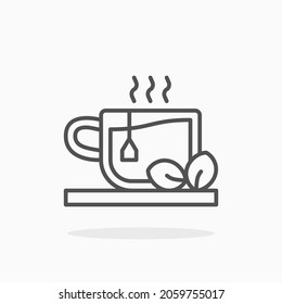 Hot Tea icon. Editable Stroke and pixel perfect. Outline style. Vector illustration. Enjoy this icon for your project.