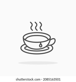 Hot Tea icon. Editable Stroke and pixel perfect. Outline style. Vector illustration. Enjoy this icon for your project.
