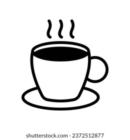 Icono de té caliente isolar ilustración de material vectorial de fondo blanco.