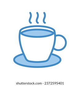 Icono de té caliente isolar ilustración de material vectorial de fondo blanco.