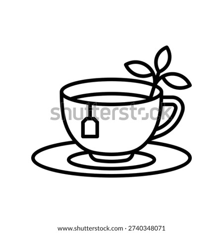 Hot Tea Icon with Line Style