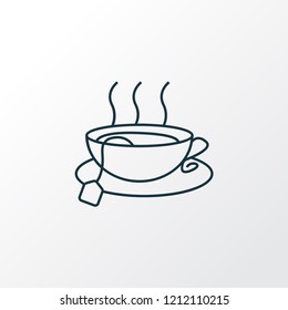 Hot tea icon line symbol. Premium quality isolated teacup element in trendy style.