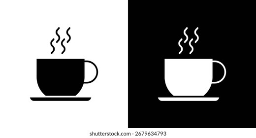 Logo del icono del té caliente. símbolos gráficos simples