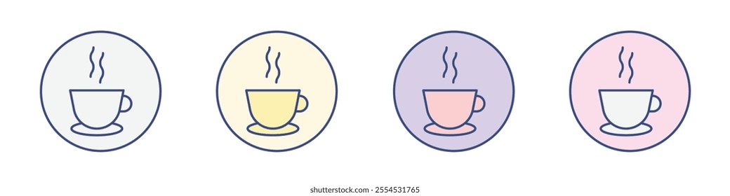 Hot tea icon Thin line flat illustration
