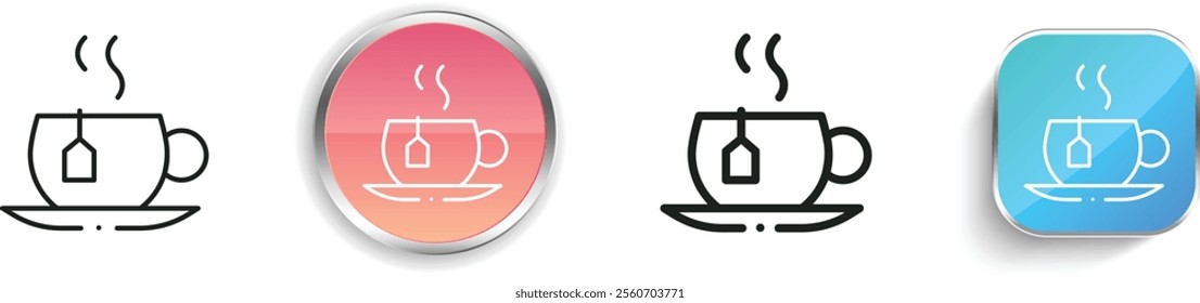 hot tea icon. Thin Linear, Regular and Button Style Design Isolated On White Background
