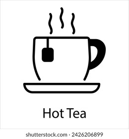 Hot Tea Icon Vektor, Solch Linie Zeichen wie Herbst, Einreichung von Herbst-Icons. Vector Computer Isolierte Piktogramme für Web auf weißem Hintergrund Editable Stroke Stock Illustration