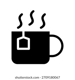 Ilustración de diseño de símbolo de Vector de icono de té caliente
