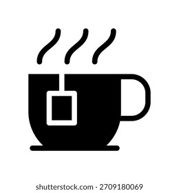 Ilustración de diseño de símbolo de Vector de icono de té caliente
