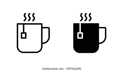 Hot tea icon vector for web, computer and mobile app