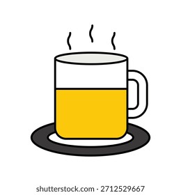 Hot Tea icon with white background vector stock illustration