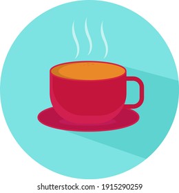 Té caliente, ilustración, vector sobre fondo blanco.